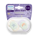 Kép 2/10 - Philips AVENT játszócumi Ultra Start éjszakai 0-2hó lányos 2db