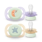 Kép 1/10 - Philips AVENT játszócumi Ultra Start éjszakai 0-2hó lányos 2db