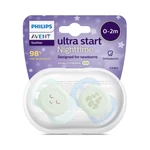 Kép 2/10 - Philips AVENT játszócumi Ultra Start éjszakai 0-2hó fiús 2db