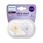 Kép 2/7 - Philips AVENT játszócumi Ultra Start mintás 0-2hó lányos 2db
