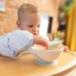 Kép 6/6 - BabyOno tányér - tapadó aljú, fedeles, kanállal krém/zöld 1063/07