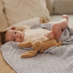 Kép 3/4 - BabyOno takaró organikus pamut kötött 75x100cm szürke 1647/02
