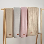 Kép 3/4 - BabyOno takaró pamut/sherpa kötött 75x100cm szürke 1658