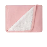 Kép 3/3 - Kikkaboo takaró prémium pamut/sherpa kétoldalas 75x100cm Dream Big melange pink