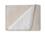 Kép 2/3 - Kikkaboo takaró prémium pamut/sherpa kétoldalas 75x100cm Dream Big melange bézs