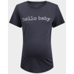 Kép 1/2 - Kismama felső, póló Hello Baby felirattal Isabel s szürke