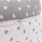 Kép 2/2 - Formázható univerzális szoptatós és alvós párna pamut huzattal - LittleHeartWhiteGray