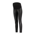 Kép 1/2 - Magas fényű, bőrhatású kismama Leggings Love2Wait xl fekete