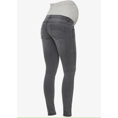 Kismama farmernadrág Mamalicious slimfit szürke