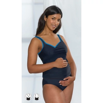EXTRA AKCIÓ Kivehető szivacsbetétes kismama tankini több szín EmmaJane EJ956 38/40 pink szegélyes