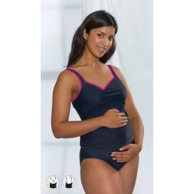 EXTRA AKCIÓ Kivehető szivacsbetétes kismama tankini több szín EmmaJane EJ956 42/44 pink szegélyes