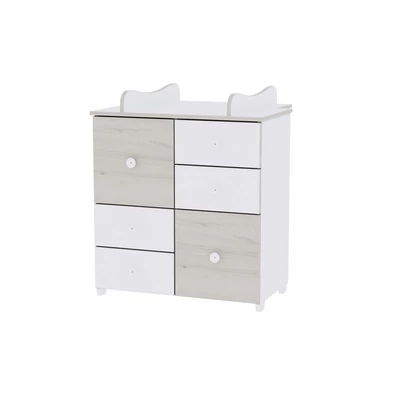 Lorelli Cupboard pelenkázó komód - White & Light Oak / Fehér & Világos Tölgy