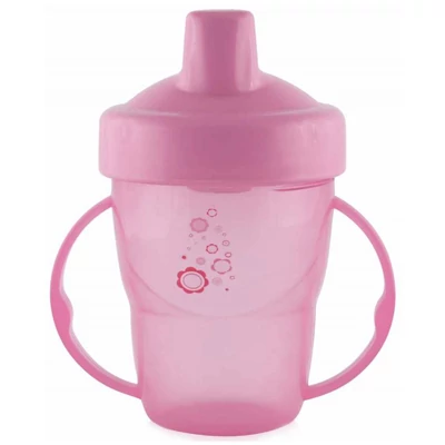 Baby Care itatópohár fogantyúval 210ml magas - pink