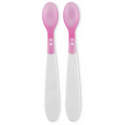 Baby Care hőrzékeny etető kanál 2db- pink