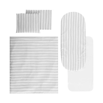 Lorelli 5 részes téli ágynemű garnitúra babakocsiba - Grey Striped