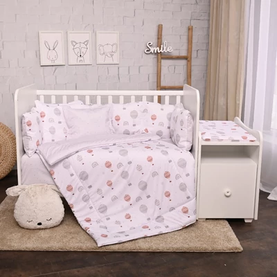 Lorelli ágynemű garnitúra Trend kombi ágyhoz - Grey Baloons