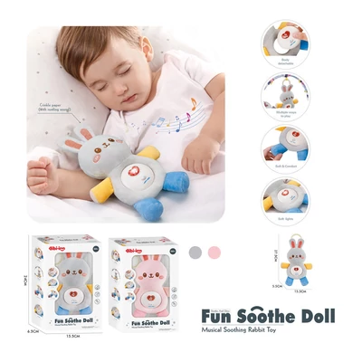 Chipolino nyugtató nyuszi figura zenével és fénnyel -halvány szürke