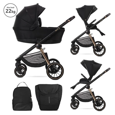 Lorelli Bianca multifunkciós babakocsi + adapter - Black