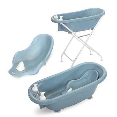 Lorelli kád leeresztő dugóval, babatartóval 88 cm - Nordic Blue
