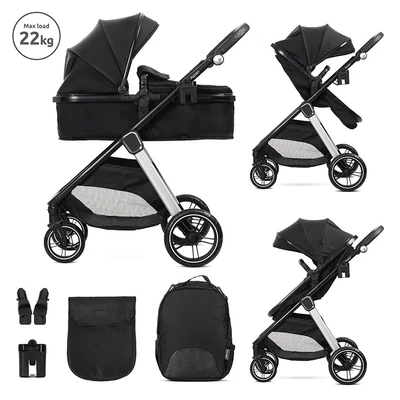 Lorelli Aspen babakocsi mózessé alakítható sport résszel - Black