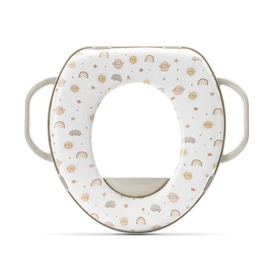Lorelli párnázott WC szűkítő fogantyúval - Planets Beige