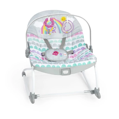 Bright Starts Rezgő hintaszék, Rosy Rainbow™, 0 hó+ 18 kg-ig