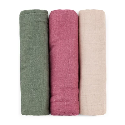 PETITE&MARS Bambusz muszlin 3db-os pelenka szett Moussy Botanic Tones 68 x 68 cm