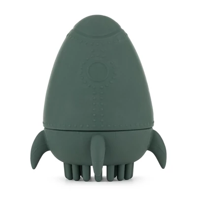 PETITE&MARS Szilikon fürdőjáték kefével Splashy Rocket Misty Green 6m+
