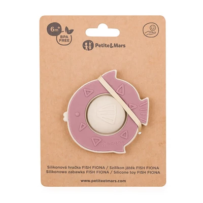 PETITE&MARS Szilikon játék Fish Fiona Dusty Rose 6hó+