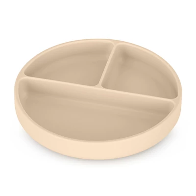 Petite&Mars Szilikon osztott kerek tányér, Take&Match, Desert Sand, 6 hó+