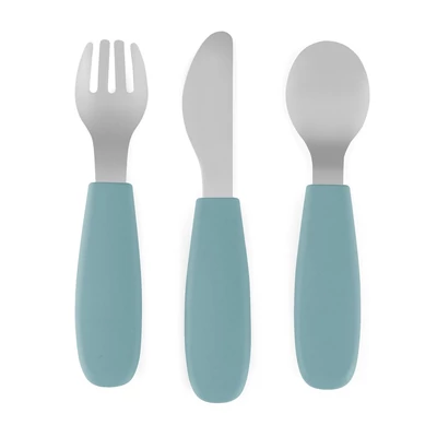 PETITE&MARS Rozsdamentes acél evőeszközkészlet Take&Match Frosted Sky 12m+