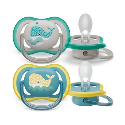 Philips Avent Játszócumi, Ultra Air, mintás, 18 hó+, (bálna), 2db