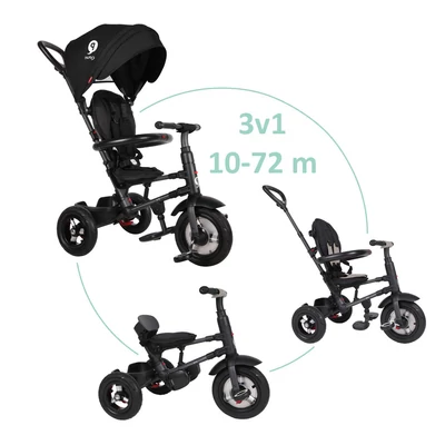 QPLAY Tricikli Rito air gel (Gumi) Black, kor 10-72 hó