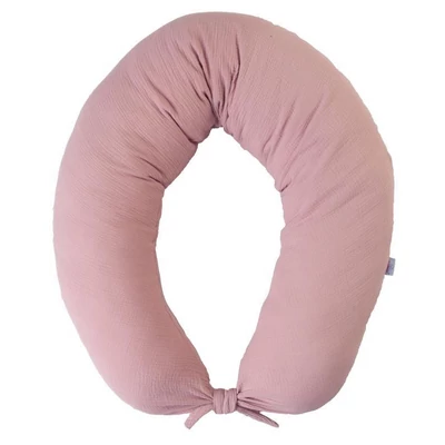 BABYMATEX Szoptatós párna muszlin Moon 260 cm - vintage rózsaszín 