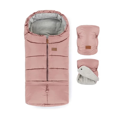 Petite&Mars Téli szett Jibot, 3in1 bundazsák és kézmelegítő kesztyű babakocsira, Jasie Dusty 
