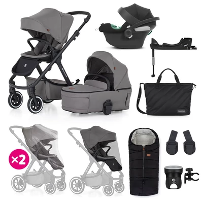 PETITE&MARS KÉSZLET Babakocsi 4v1 ICON XXL AIR + CYBEX Aton B2 i-Size - Dove Grey