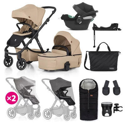 PETITE&MARS KÉSZLET Babakocsi 4v1 ICON XXL RWS + CYBEX Aton B2 i-Size - Mocha Beige