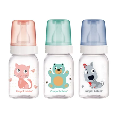Canpol babies Keskeny cumisüveg, 120 ml, CUTE ANIMALS