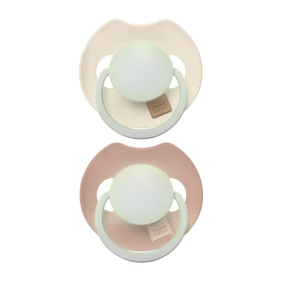 LOVI Világító dinamikus szilikon cumi PRIME 6-18hó 2db - Ivory/Blush