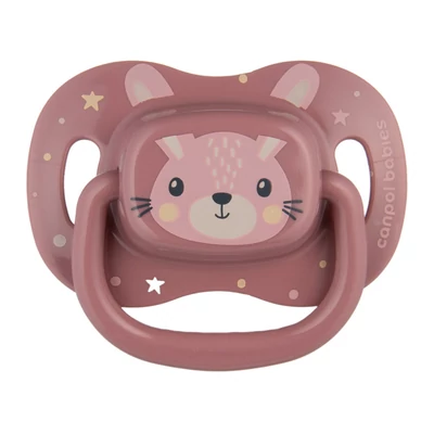 Canpol babies Szilikon szimmetrikus cumi, 18hó+, 1db, CUTE ANIMALS - pink