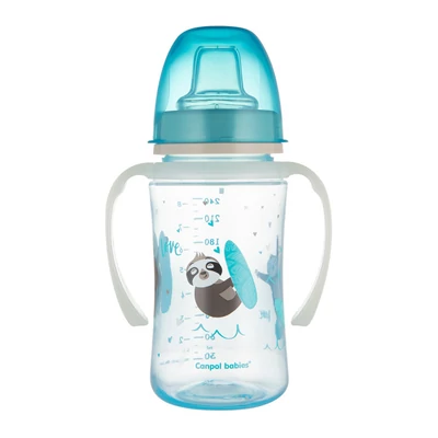 Canpol babies Szilikon ivócsőrős tanulópohár, világító fogantyúval, EXOTIC ANIMALS, 240 ml,