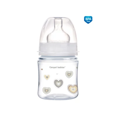 Canpol babies Anti-kólikás cumisüveg, EasyStart, NEWBORN BABY, 120 ml - bézs