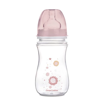 Canpol babies Anti-kólikás cumisüveg, EasyStart, NEWBORN BABY, 240 ml - pink