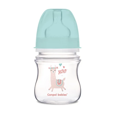 Canpol babies Anti-kólikás cumisüveg, EasyStart, EXOTIC ANIMALS, 120 ml - zöld