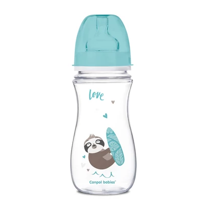 Canpol babies Anti-kólikás cumisüveg, EasyStart, EXOTIC ANIMALS, 300 ml - kék
