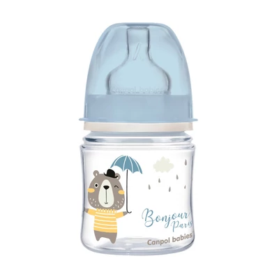 Canpol babies Anti-kólikás cumisüveg, EasyStart, 120 ml, BONJOUR PARIS - kék