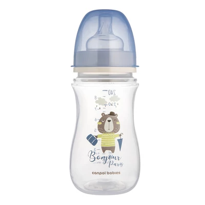 Canpol babies Anti-kólikás cumisüveg, 240 ml, Easy Start BONJOUR PARIS - kék
