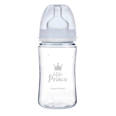 Canpol babies Anti-kólikás cumisüveg, EasyStart, ROYAL BABY, 240 ml - kék