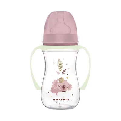 Canpol babies Anti-kólikás cumisüveg, világító fogantyúval, EasyStart, SLEEPY KOALA, 240 ml -