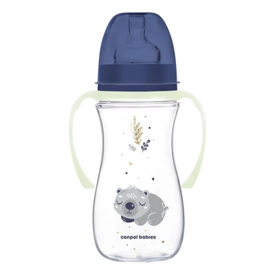 Canpol babies Anti-kólikás cumisüveg, világító fogantyúval, EasyStart, SLEEPY KOALA, 300 ml -